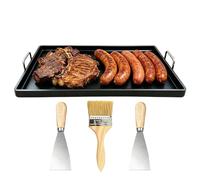 Genérico Grill Pan - Cast Aluminum Rectangular Large | Non-Stick Cookware Grill Griddle Plate | Stove Top Barbecue Skillet For Camping Outdoor Indoor Restaurant Tailgating Kitchen Pancake Bread Use