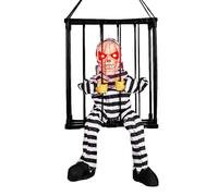 Generico Griting Decoraciones animadas de Halloween - Jaula de miedo Prisionero Decoraciones para el hogar embrujado - Decoración de Halloween gritando con Sensor de Movimiento y Luz, Decoración de a