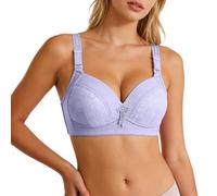 Genérico Große BH Ohne Bügel Bequem Vollbedeckt Weiche Körbchen Stützend Tägliche Unterwäsche Für Frauen, Light Morado, 42
