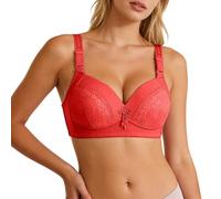 Genérico Große BH Ohne Bügel Bequem Vollbedeckt Weiche Körbchen Stützend Tägliche Unterwäsche Für Frauen, rojo, 38