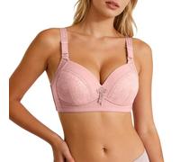 Genérico Große BH Ohne Bügel Bequem Vollbedeckt Weiche Körbchen Stützend Tägliche Unterwäsche Für Frauen, rosa, 36
