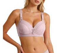 Genérico Große BH Ohne Bügel Bequem Vollbedeckt Weiche Körbchen Stützend Tägliche Unterwäsche Für Frauen, Rosa claro, 46