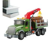 Genérico Großer Spielzeug-Abschleppwagen Mit Licht & Sound - Action-Truck Aus Robustem ABS Mit Trägheitsantrieb | INKL. 3 Mülltonnen, Realistischer Holztransporter Für & Mädchen, 41cm,