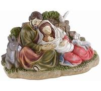 Generico Grupo Natividad en Resina con Oveja y asno cm 26,5x13x17 h
