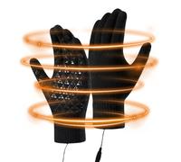 Genérico Guantes Calefactables, Manoplas Térmicas para Pantalla Táctil, Guantes De Bici Tejidos Resistentes Al Viento, para Hombres Mujeres Invierno Esquí Senderismo Conducir Acampada Deportes