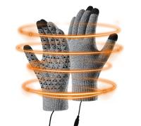 Generico Guantes calentados para mujer | Manoplas térmicas con pantalla táctil | Guantes cortavientos de punto para ciclismo, para invierno, esquí, equitación, exteriores, camping, deportes, viajes