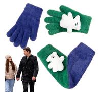 Genérico Guantes calientes para pareja, mitones de mano,Guantes calientes para parejas | Guantes de pareja divertidos con pantalla táctil para novia, Verde + Verde, C