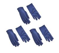 Genérico Guantes de 3 pares de algodón reutilizables, suaves, para trabajos o secos hidratantes, joyas, plata, traje de archivo, inspección, guantes mitones combinados con bolsillo (Navy, One Size)