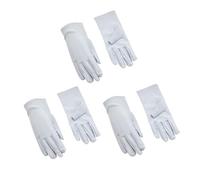 Genérico Guantes de 3 pares de algodón reutilizables, suaves, para trabajos o secos hidratantes, joyas, plata, traje de archivo, inspección, guantes mitones combinados con bolsillo (Grey, One Size)