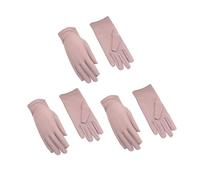 Genérico Guantes de 3 pares de algodón reutilizables, suaves, para trabajos o secos hidratantes, joyas, plata, traje de archivo, inspección, guantes mitones combinados con bolsillo (Pink, One Size)