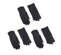 Genérico Guantes de 3 pares de algodón reutilizables, suaves, para trabajos o secos hidratantes, joyas, plata, traje de archivo, inspección, guantes mitones combinados con bolsillo (negro, One Size)