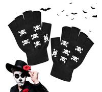 Genérico Guantes De Ciclismo Esqueleto: Brillo En Los Oscuros Guantes De Cráneo De Ciclismo Sin Dedo | Mujeres Skeleton Cycling Hands - De Accesorios De Disfraces De Halloween para Carnaval, Vest