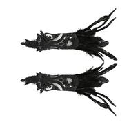 Genérico Guantes De Encaje Sin Dedos | Guantes Con Plumas Para Disfraces Y - Puño De Muñeca Para De,para Mujeres Niñas Creadoras De Contenido Artistas Escenario Halloween