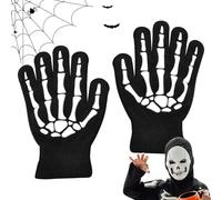 Genérico Guantes de Esqueleto para niños,Guantes de Hueso de Calavera - de Calavera de Ciclismo para niños de Halloween | Manoplas cálidas de de Halloween para Correr, Hacer Ejercicio, senderi