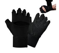 Genérico Guantes De Fitness - Equipo De Halterofilia Media Dedos con Soporte De Bandas De Puño,Guantes Para Culturismo | Para Entrenamiento en Gimnasio Cultura Física Ciclismo