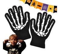 Genérico Guantes De Hueso De Calavera,Guantes De Calavera para Niños | de Calavera de Ciclismo para niños de Halloween,Manoplas de Esqueleto de Halloween para Correr, Ciclismo al Aire Libre, esquí