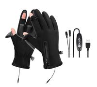 Genérico Guantes De Invierno Impermeables - Manoplas Impermeables con Carga USB | 3 Ajustes De Temperatura Ciclismo De Invierno Antideslizante A Prueba De Viento | para El Trabajo Esquí Moto Running