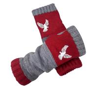 Genérico Guantes De Invierno Térmicos Trabajo para Mujer Cálidos Y Elegantes Punto Pantalla Táctil con Puntera Abierta Elegante Bordado Patchwork 2026