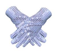 Generico Guantes De Lentejuelas - Para Fotos De Plata Con Lentejuelas Brillantes | Para Disfraces Para Adultos, Diseño De Movimiento Flexible, Enfoque Brillante Para De Hallo