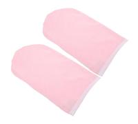 Genérico Guantes de Parafina Hidratantes para Manos Manoplas de Spa Talla Única Color Rosa Borde Blanco 25X15 CM para Cuidado Diario y Tratamientos de Cera