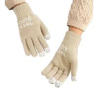 Generico Guantes De Punto | Manoplas Con Pantalla Táctil Para Climas Fríos,Guantes Calientes De Punto,Para Correr Snowboard Viaje Paseos Perros Festival De Hielo Esquí Al Aire Libre, beige,