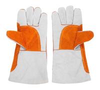 Genérico Guantes de Soldadura de Cuero Vacuno, Guantes Protectores Resistentes al Calor, Largos, para Soldadores, Trabajos de Alta Temperatura, Mujeres