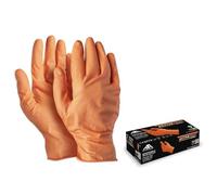 Generico Guantes desechables Active Dext D3680 naranjas talla XL 50 uds. Extra resistentes con superficie diamantada | 8,5 gramos