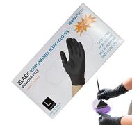 Generico Guantes Desechables - Guantes De Vinilo Negro De 100 Piezas, Guantes Resistentes Al | Ropa De Maquillador Profesional, Coloración De Estilismo Multiusos Para Un Diseño Elástico