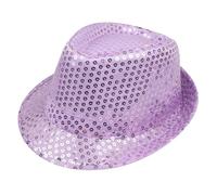 Genérico Guantes Lana Hombre Sombrero de copa con lentejuelas de carnaval Sombrero de copa con lentejuelas para caballero Invierno De (Light Purple, One Size)