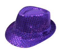 Genérico Guantes Lana Hombre Sombrero de copa con lentejuelas de carnaval Sombrero de copa con lentejuelas para caballero Invierno De (Purple, One Size)