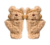 Genérico Guantes Mujer Invierno Elegantes,Adorables Manoplas con Auriculares De Osito Ideales para El Invierno CáLidas para NiñAs con Suave Forro Polar Y TéRmicas para Clima FríO