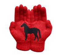 Genérico Guantes para Mujer,Guantes para Correr con Estampado de Caballos - cálidos con Dedos completos para Pesca, Correr, Conducir, Esquiar, Senderismo y Ciclismo en climas fríos