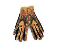 Genérico Guantes pintura Frida Kahlo para Mujer pantalla táctil Movil Otoño Invierno elásticos suaves elegantes 23x8 cm. (Marrón)