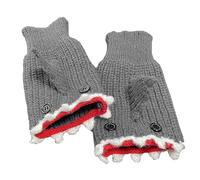 Genérico Guantes Sin Dedos Mujer, Mitones De Tiburon Ganchillos Crochet, Guantes Dedos Descubierto Invierno Para Niños Y Adultos, Shark Fingerless Gloves