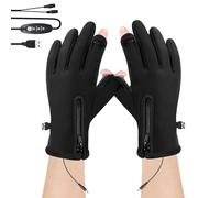 Generico Guantes térmicos de invierno, impermeables y calientan las manos | Guantes térmicos antiviento y antideslizantes con carga USB y 3 ajustes de temperatura, para ciclismo, motociclismo, correr