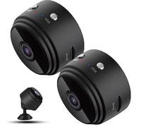 Genérico Guardhouse Camera, Guardhouse Security Camera, Magnetic Mini Security Camer, 1080p HD Secret Scope Hidden Camera with Audio Indoor/Outdoor Wireless (Black-2pcs)