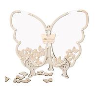 Genérico Guest Book, Guest Book Alternative, Wooden Frame Personalized Touch Rustic Charm with Elegant Butterfly Design, Signature Keepsakes for Parties or Celebration, 4.72x2.17x4.13inches