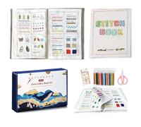 Genérico Guía de bordado para principiantes, kit de bordado para principiantes para adultos, aprenda a bordar 86 herramientas y 106 lindos patrones, juego de libros de costura de bordados