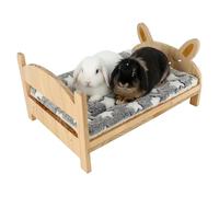 Generico Guinea Pig Bed Mat - Ferret Beds | Cartoon Tiny Pet Habitat with Soft Mat | Wooden Detachable Bunny Hedgehog Bed | Kitten Hamster Glider Squirrel Cage Indoor Home Apartments