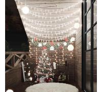 Genérico Guirnalda de Luces Globos 8 Funciones 40 m 400 Leds Blanco frío,Casa y jardín,Decoración,Decoraciones Festivas y estacionales,Luces de Navidad-328815