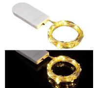 Genérico Guirnalda De Luces LED A Pilas | Guirnalda Pequeña De 10 Luces LED De 1 M, Alambre De Cobre, Luz Centelleante | Guirnald-a De Luce-s Para Interiores, Exteriores, Árboles De Navidad Y Bodas