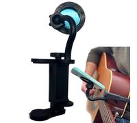 Genérico Guitar Phone Holder Mount, Portable Non-Slip Phone Stand for Bass Ukulele Violin, 6x6x14cm Stable Headstock Clip Accessory for Musical Instruments and Hands-Free Viewing