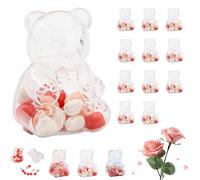 Genérico Gummy Bear Container, 12pcs Clear Plastic Bear Shaped Candy Boxes, Reusable Bears Shaped andy Holder for Candy, Valentine's Day By Way To Celebrate (White)