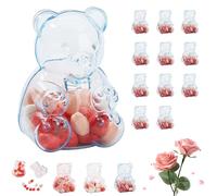 Genérico Gummy Bear Container, 12pcs Clear Plastic Bear Shaped Candy Boxes, Reusable Bears Shaped andy Holder for Candy, Valentine's Day By Way To Celebrate (Blue)