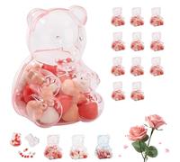 Genérico Gummy Bear Container, 12pcs Clear Plastic Bear Shaped Candy Boxes, Reusable Bears Shaped andy Holder for Candy, Valentine's Day By Way To Celebrate (Pink)