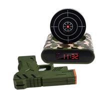 Genérico Gun and Target Alarm Clock, Wake Strike Alarm Clock with Gun, Interactive Shooting Target Alarm Clocks, LED Digital Display, Fun Wake-Up Game Timer for Bedroom, Home or Office (Green)