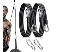 Genérico Gym Cable Extension - 2 Pieces 304 Black PP 100cm | Heavy Duty Ergonomic Gym Cable Machine Extension | Bodybuilding Supplies for Strength, Sports, Yoga, Leg, Back, Arm, Trícep