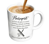 Genérico Hair Stylist Coffee Mug | 11oz Ceramic, Black & White Design | Barber Hairstylist Gift Cup | Funny Novelty Mug For Cosmetologist, Salon Professional, Hairdresser