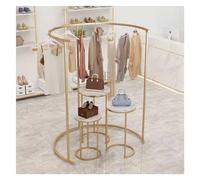 Genérico Half Round Clothing Rack, Clothing Store Display Rack Floor Standing Clothing Store Display Rack Middle Shelf of The Store (Color : Gold, Size : 4 PCS)
