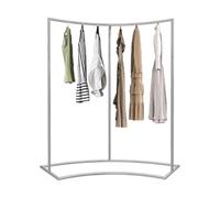 Genérico Half Round Clothing Rack, High Low Combination Clothes Rack Floor Standing Garment Rack Stainless Steel Hanging Clothes Poles for Shop Window Display(100x45x155cm)